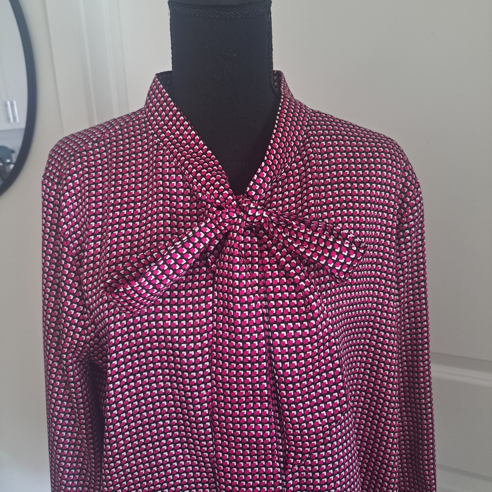 DKNY Fuchsia Geometric Women's Blouse
